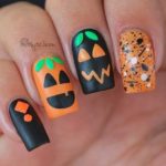 Крутой декор для хеллоуина на квадратных ногтях