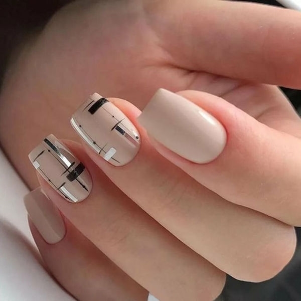 Слайдер-дизайн для ногтей «Геометрия», цвет серебристый