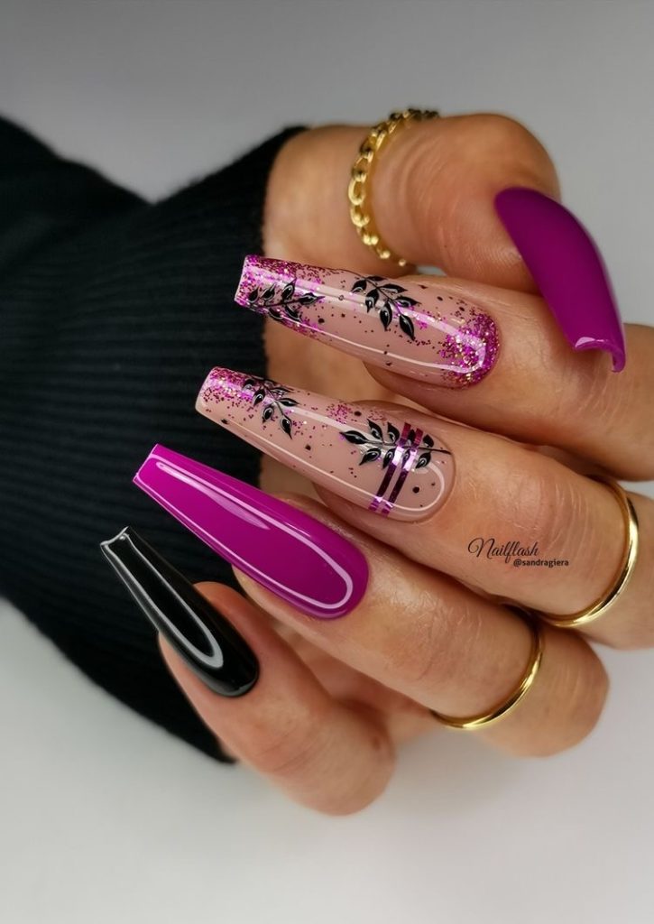 245 фото фиолетовый маникюр идеи красивого дизайна ногтей разных оттенков