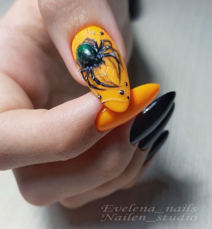 Рисунок паутина на ногтях (77 фото)